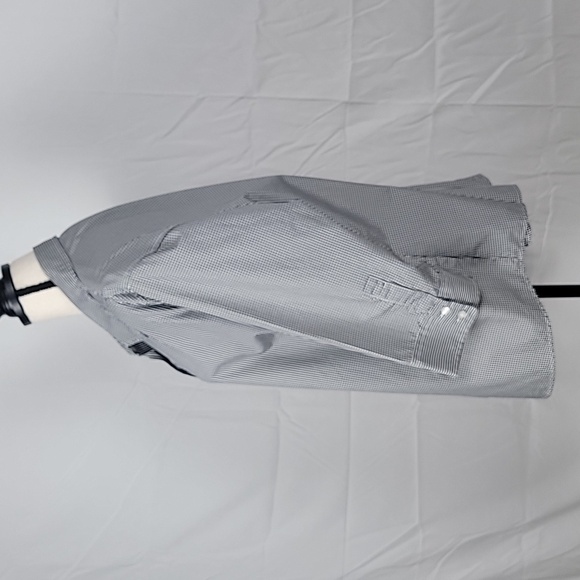 Liz Claiborne Size 2X Black White Gingham Check 3/4 Sleeve Button Front Blouse - Picture 3 of 12